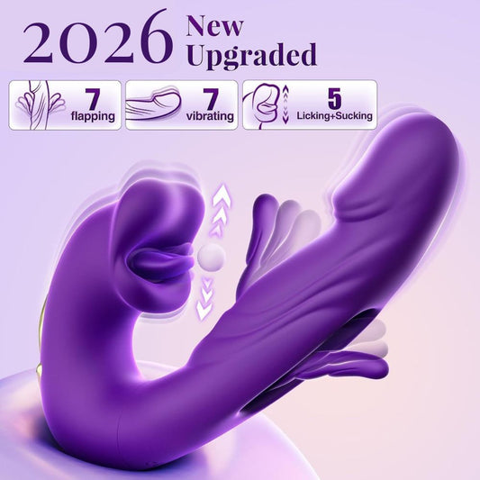 💋 2026 Upgraded 4-in-1 Flapping & Licking Vibrator